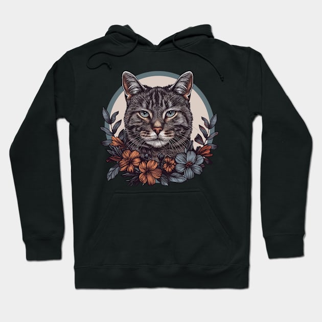 Floral Cat Design Hoodie by Mary_Momerwids